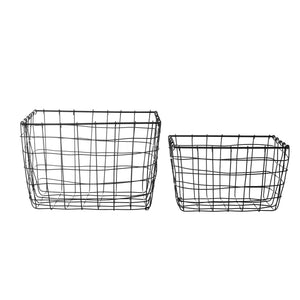 GRAY WIRE BASKET S